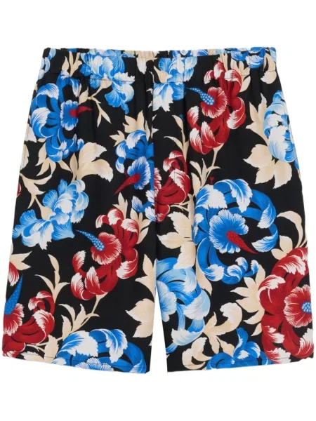 Pantaloni scurți Ami Paris cu model floral cu imagine negru