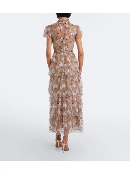 Cu centură rochie de cocktail Self-portrait roz