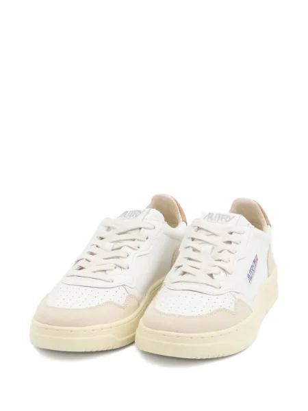 Sneakerși Autry din piele de căprioară alb