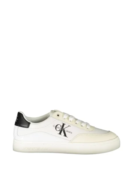 Sneakerși Calvin Klein cu șireturi din dantelă alb