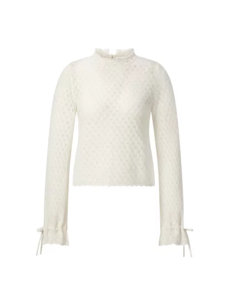 Sweter z golfem Rich & Royal wełniany biały