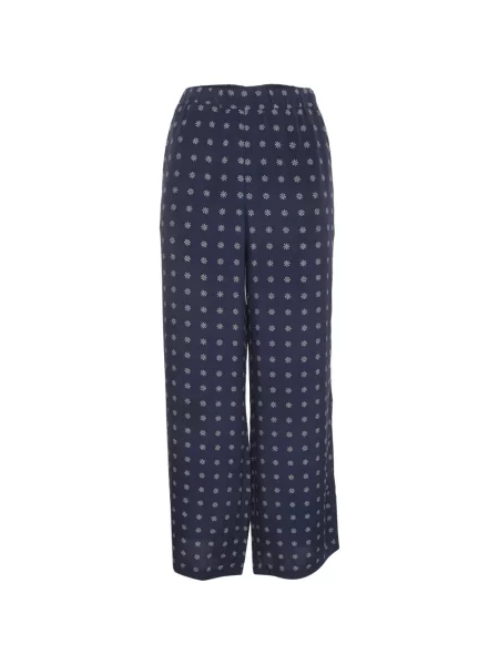 Pantaloni Weekend Max Mara de mătase cu imagine albastru