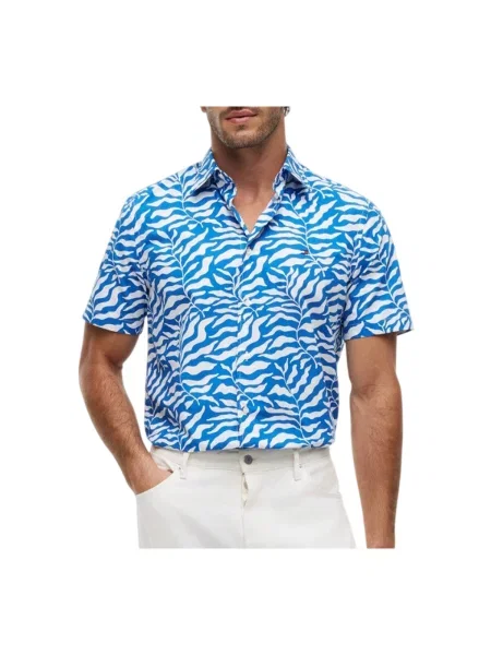 Tommy Hilfiger Cămașă PAPERTOUCH PALM albastru