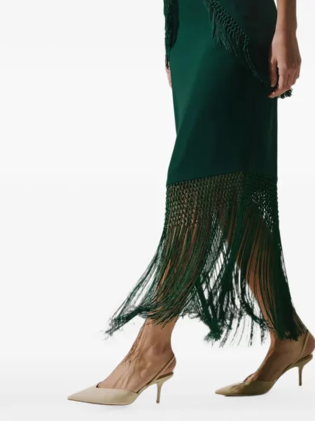 Fusta maxi Baobab cu franjuri verde