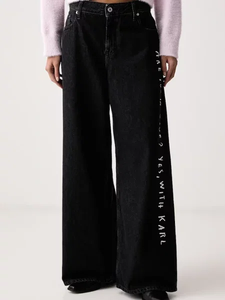 Karl Lagerfeld Jeans Blugi Wide Leg negru