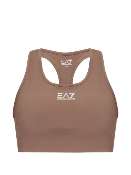 Спортен сутиен Ea7 Emporio Armani кафяво