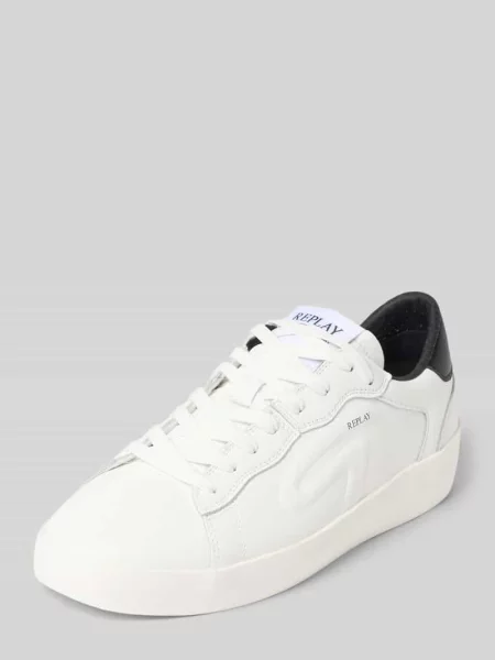 Sneakersy z detalami z logo model RAPID' Replay białe