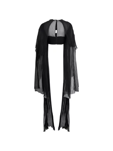 Top Alberta Ferretti de mătase negru