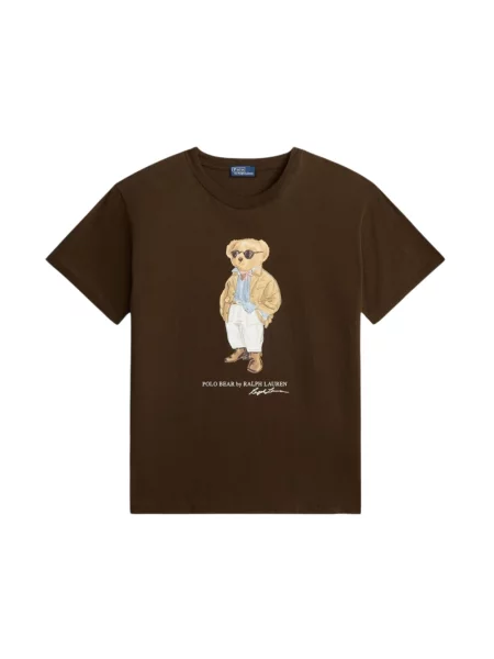 Koszulka Polo Ralph Lauren z nadrukiem brązowa