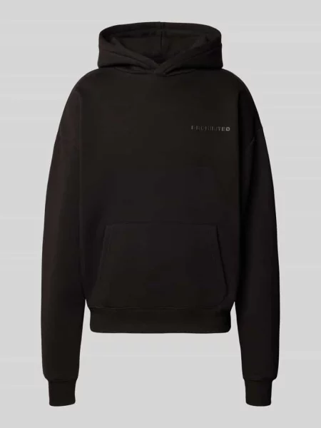 Bluza z kapturem o kroju relaxed fit z mieszanki bawełny z detalem z logo Prohibited czarna