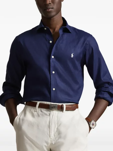 Tricou polo Polo Ralph Lauren cu dungi cu două rânduri de nasturi cu aplicații negru