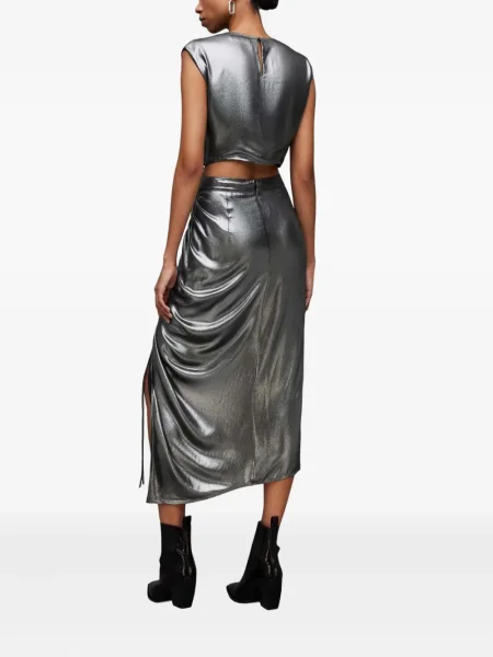 Fustă Allsaints argintiu