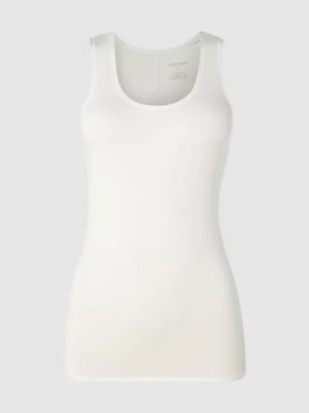 Podkoszulka z delikatnymi szwami w kontrastowym kolorze Schiesser biała