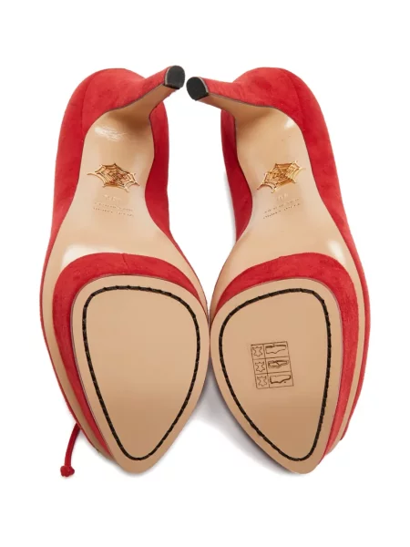 Pantofi cu toc Charlotte Olympia din piele roșu