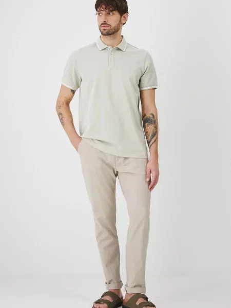 Меланжевое поло Medicine зеленое