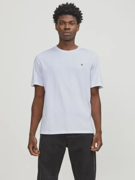 JACK & JONES Tričko EPAULOS tmavomodrá biela