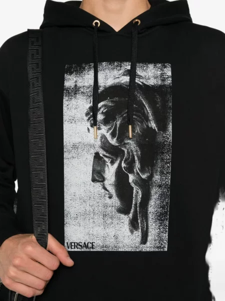 Hanorac cu glugă Versace cu imagine negru