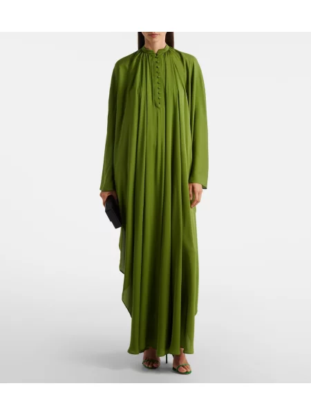 Rochie Tom Ford de mătase drapată verde