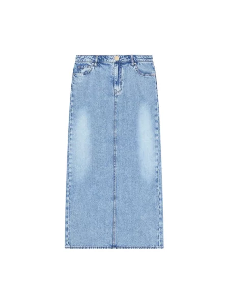 Długa spódnica jeansowa Armani Exchange niebieska