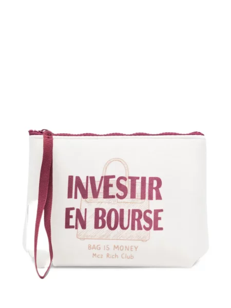 Clutch Mc2 Saint Barth με σχέδιο λευκό