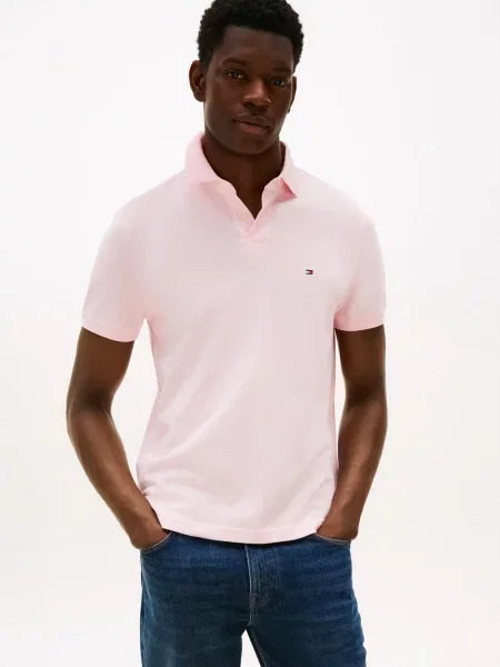 Tommy Hilfiger koszulka polo Mężczyźni jednolity S różowy