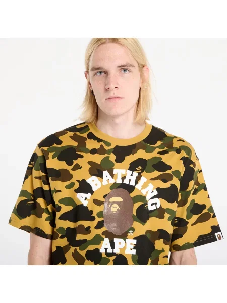Póló A BATHING APE Camo College Tee UNISEX Yellow L sárga