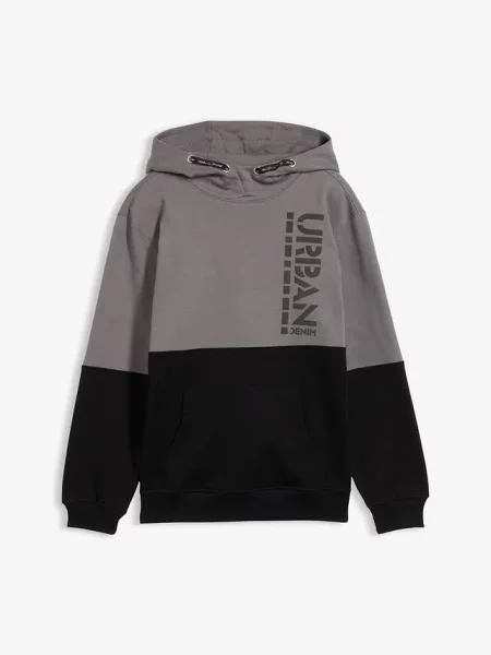Bluza z kapturem z czystej bawełny organicznej szara