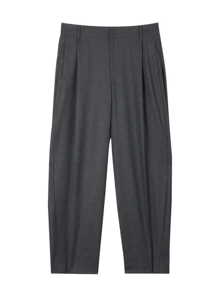 GOBI Cashmere Pantaloni cu dungă Barrel-Leg Cashmere Pants metalic gri