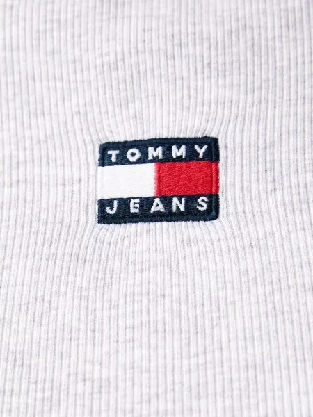 Tommy Jeans блуза с дълги ръкави дамска от с сиво