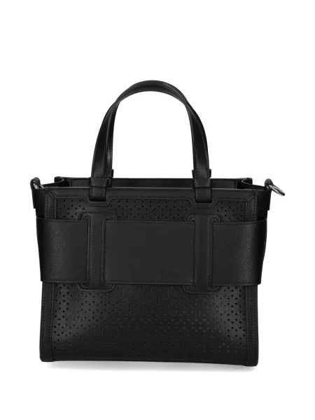 Чанта Armani Exchange перфорация с автограф черно