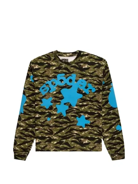 Hanorac Sp5der cu imagine cu model camuflaj verde