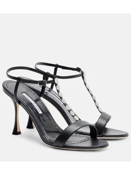 Sandale Manolo Blahnik din piele negru
