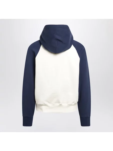 Dzianinowa bluza z kapturem Ami Paris z logo beżowa