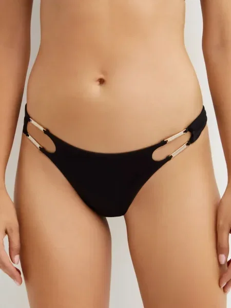 Bikini Beach Bunny z kryształkami czarny