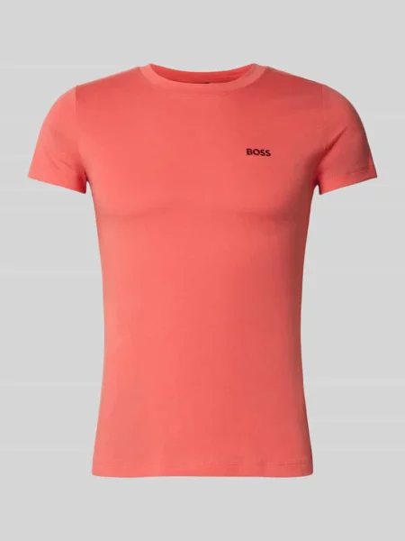T-shirt o kroju slim fit z czystej bawełny model ‘ESOGO’ czerwona