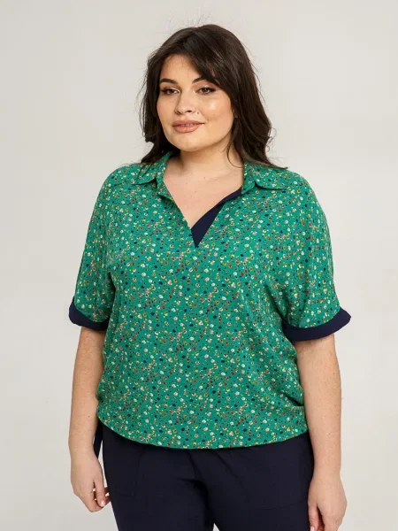 Блуза All Posa текстиль зелений