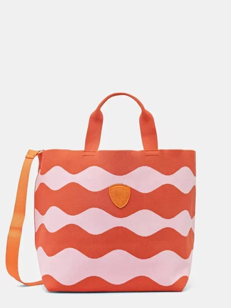 Blauer torebka shopper pomarańczowa