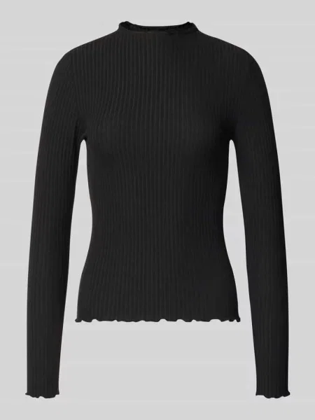 Bluzka o kroju slim fit z długim rękawem i dodatkiem model ‘LEMMA’ Only czarna