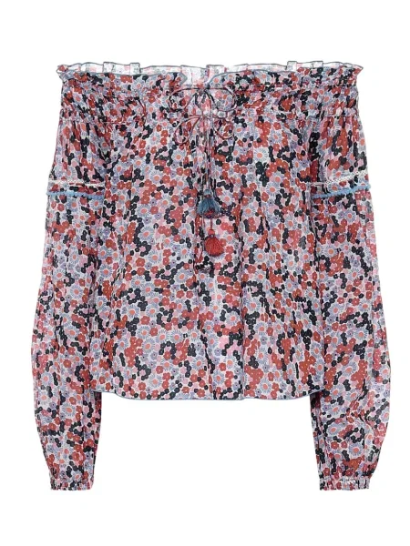 Bluză Poupette St Barth cu model floral roz