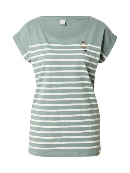 Iriedaily Tricou Racoon verde mentă alb