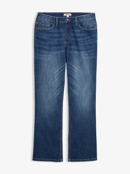 Jeansy regular fit o kroju bootcut niebieskie