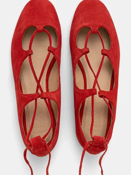Answear.LAB velúr balerina piros