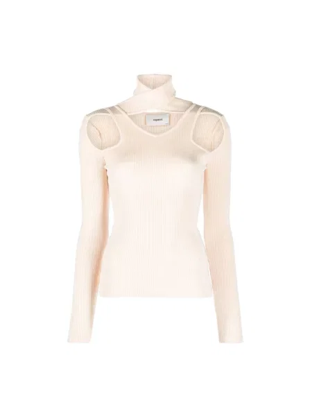 Dzianinowy sweter Coperni casual beżowy