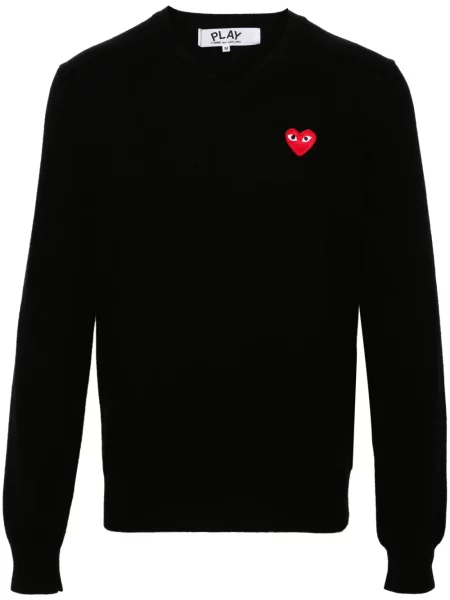 Pulover Comme Des Garcons Play de lână cu motiv cu inimi negru