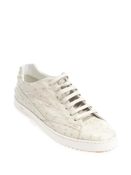Fűzős bőr sneaker Fendi fehér