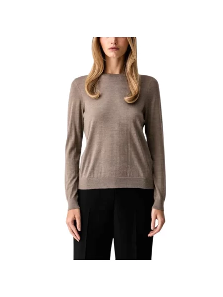 BOSS sweter wełniany Ferpina brązowy