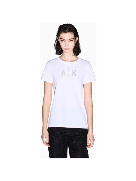 ARMANI EXCHANGE Póló ezüst / átlátszó fehér