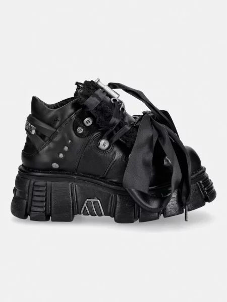 Botine New Rock din piele negru