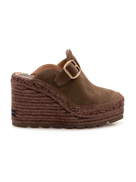 Chodaki Stella Mccartney zamszowe brązowe