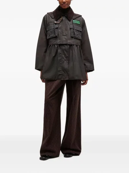Palton Barbour cu broderie negru